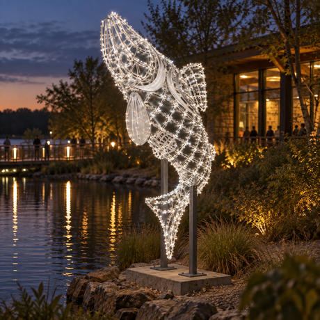 Fish Sculpture — installed in a real-world setting, outdoor scene