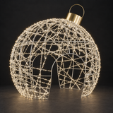 Ornament 1 Sculpture — illuminated sculpture with beaded mini lights, dark studio view