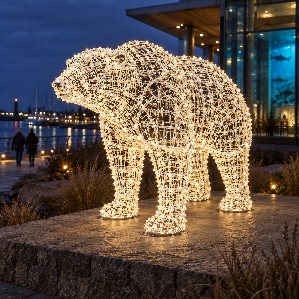 Polar Bear Sculpture — installed in a real-world setting, outdoor scene