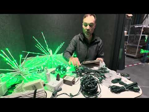 Stretch-String Mini Lights - RGBWW - Green Wire (25 ft)