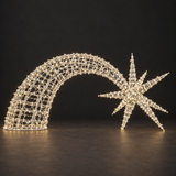 Shooting Star Sculpture — illuminated sculpture with beaded mini lights, dark studio view