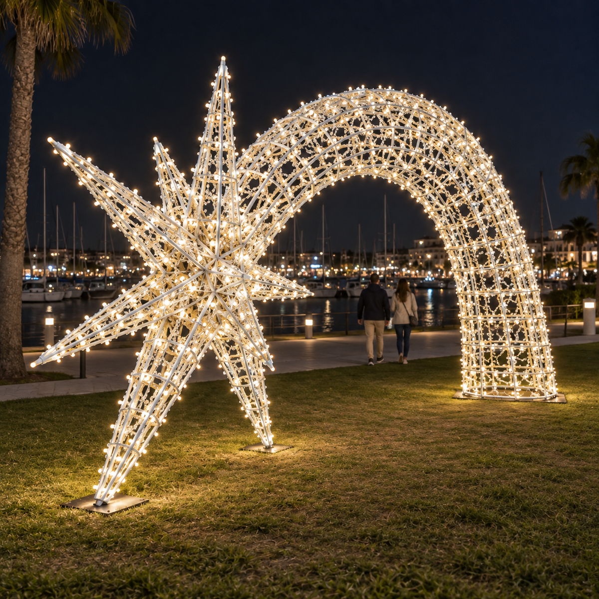 Shooting Star Sculpture — installed in a real-world setting, outdoor scene