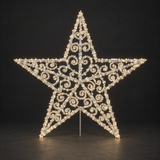 Treetop Sculpture — illuminated sculpture with beaded mini lights, dark studio view